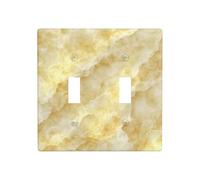 Marble Textures Light Yellow Double Gang Toggle Light Cover Wall Plate Switch Decor Standard Size - 11.4x11.4cm
