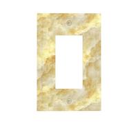 Marble Textures Light Yellow Light Switch Wall Plate Faceplate Cover Single Rocker 1 Gang Decorator Outlet Receptacle Covers for Home Kitchen Room Bathroom Decor