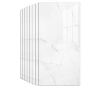 Marble Tile Stickers 60x30cm 10 Pcs Self Adhesive Wall Tiles -Elegant White