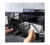 Marble Tile Stickers for Bathroom Kitchen New PVC Waterproof Oil Proof DLY Self Adhesive Stick Blacksplash Tile Wall Stickers Home Decor 12x6 Inches 32pcs