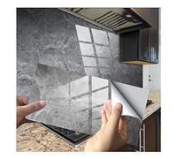 Marble Tile Stickers for Bathroom Kitchen New PVC Waterproof Oil Proof DLY Self Adhesive Stick Blacksplash Tile Wall Stickers Home Decor 12x6 Inches 32pcs