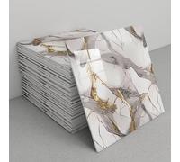 Marble Tiles Stickers,self Adhesive for Walls,PVC Ceiling Panels,PVC Waterproof Shower,Flexible and Crack-Resistant,Easy to Cut(B8,30 Tiles)