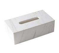 Marble Tissue Box Holder,Large Vanity Box, White And Black,Natural Smooth Marble Tissue Holder, Square Napkin Holder Pumping Paper Case Dispenser, For Tables, Night Stands, Countertops (rectangle)