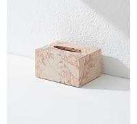 Marble Tissue Box Stylish Pink/Green Marble-Patterned Tissue Holder Durable Tissue Container Practical Cube Tissue Organizer Elegant Decor Accent For Coffee Table Vanity(Pink)