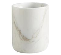 Marble Toothbrush Holder, White Marble Toothbrush Cup with Veined Texture, Minimalist Stone Holder for Countertop, Vanity, Modern Home Decor, Stone