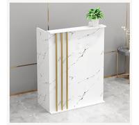 Marble Top Retail Reception Desk - Stylish Front Counter with Lockable Drawer 60" Size Ideal for Chut & Retail Spaces Modern Design Durable Construction