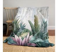 Marble Tropical Plants Blanket - Super Soft Warm Throw - Vintage Boho Style Print Lightweight Cozy Flannel Throw Blanket for Bed Couch Sofa Office Decor 180x220cm