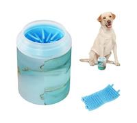 Marble Turquoise Blush Portable Dog Foot Washer with Silicone Brush Soft Feet Bathing Brush Suitable for Small, Medium, Large Breed Dogs