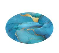 Marble Turquoise Royal Blue Pet Dog Beds Calming Anti Anxiety Calming Bed for Medium Size Pets Supplies M