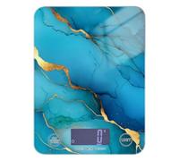 Marble Turquoise Royal Blue Waterproof Digital Food Scales for Kitchen 11lb/0.18oz, 5kg/5g Small Digital Scale Grams with 4 Unit for Weight Loss Spices Keto (Batteries not Included)