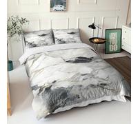 Marble Vein Duvet Cover Quilt Cover 3D Print Grey-black Irregular Comforter Covers for Teens And Adults with Pillow Cases with Zipper Closure Soft Microfiber Bedding Set 3 Pieces Double（200x200cm）