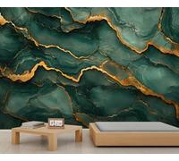 Marble Wall Murals, Green Marble Mural, Agate Patterns Wallpaper for Renters Living Room Bedroom Corridor TV Background Decor - 250x175cm