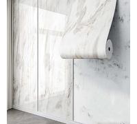 Marble Wall Tile Stickers SelfAdhesive Waterproof Wallpaper for Bathroom & Kitchen Thickened Gray Stone Design 0.6m x 5m Roll Easy to Apply