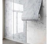 Marble Wall Tile Stickers SelfAdhesive Waterproof Wallpaper for Bathroom & Kitchen Thickened Vinyl Decor (Monet Gray 0.6" x 2 Rolls)