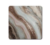 Marble Washer Dryer Top Protector Mat, Elegant Swirl Design Laundry Machine Top Cover, Chic Rubber Anti-slip Waterproof Washer And Dryer Mats for Laundry Room 24x24 Inch