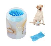 Marble White Beige Portable Dog Foot Washer Soft Silicone Brush Feet Cleaning Kit for Small Medium Dogs and Cats