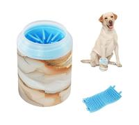 Marble White Brown Portable Pet Foot Cleaner Silicone Brush Soft Pets Bathing Brush for Small Medium Large Breed Dogs, Cats