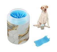Marble White Neutral Reusable Dog Foot Washer Soft Silicone Bristles Pets Feet Cleaning Kit for Small Medium Dogs & Cat Breeds