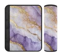 Marble White Purple Modern 2 Pack Covers for seat Belts More Comfort Driving for Bag forro para cinturon de segurida