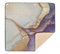 Marble White Purple Soft Thick Baby Play Mat for Indoor Outdoor Cozy Breathable Travel Play Mat for Babies Infants Toddlers, 50'' x 50''