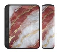 Marble White Red Modern 2 Pack Safety Belt Cover Stop seat Belt Cutting into Neck for Van funda para cinturón de carro