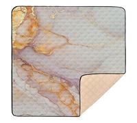 Marble White Rose Gold Large Non-Slip Baby Play Mat for Indoor Outdoor Waterproof Playroom Activity Mat for Babies Infants Toddlers, 50'' x 50''