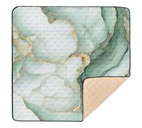 Marble White Sage Green Soft Thick Baby Activity Play Mat for Indoor Outdoor Cozy Breathable Baby Crawling Mat for Babies Infants Toddlers, 50'' x 50''