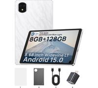 (Marble White) Ulefone Tab A9 Pro Compact Tablet, 8.68" Eye Comfort Display, Android 15, 4GB RAM 128GB -Marble White/Galaxy Blue