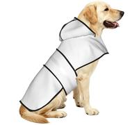 Marble White Waterproof Dog Raincoat And Rain Jacket For Small Medium Large Dogs With Reflective Stripes And Adjustable Belly Strap