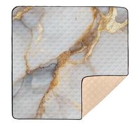 Marble White White Soft Padded Baby Gym & Activity Mat for Floor Water Resistant Baby Crawling Mat for Baby Kids Toddlers Infants, 50'' x 50''