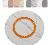Marble White Wooden Lazy Susan 35.4" Rotating Tray for Round Square Rectangular Dining TablesPerfect for Kitchen Restaurants Parties and Entertaining