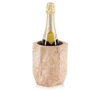 Marble Wine Chiller 6.5 Inch, Travertine - Star Handcrafted Champagne Chiller for Party - 750ml Wine Bottle Cooler for Kitchen, Bar Cart Decor to Chill & Keep Bottles Cold with Unique Wine Lovers Gift