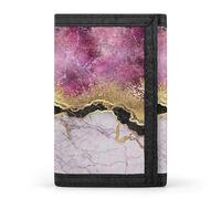 Marble with Gold Veins Stone Texture Golden foil Glitter Marbling Trifold Wallet, Stylish Purse With Keychain, Credit Pass Case Card-Holder for Crash Bills Receipts Women Men 5 x 3.3 x 0.2 Inch