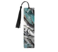 Marble Wooden Bookmark Set with Tassels, 5 Pc Unique Study Supplies Gifts for Readers