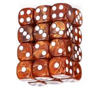 Marbled Board Game Dices Set 24Pieces Acrylic, Pearl Brown