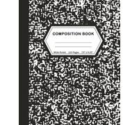 Marbled Composition Notebook: Black and White, Wide Ruled Notebook, 110 Pages, 7.5" x 9.25", Journal for Children, Kids, Girls, Teens And Women (School Essentials) Description: