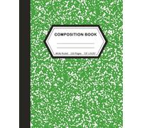 Marbled Composition Notebook: Green Wide Ruled Notebook, 110 Pages, 7.5" x 9.25", Journal for Children, Kids, Girls, Teens And Women (School Essentials)