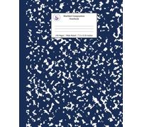 Marbled Composition Notebook: Navy Blue Marble Wide Ruled Paper Subject Book