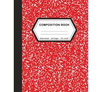 Marbled Composition Notebook: Red Wide Ruled Notebook, 110 Pages, 7.5" x 9.25", Journal for Children, Kids, Girls, Teens And Women (School Essentials)