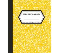 Marbled Composition Notebook: Yellow Wide Ruled Notebook, 110 Pages, 7.5" x 9.25", Journal for Children, Kids, Girls, Teens And Women (School Essentials)
