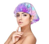 Marbled Galaxy Pink Purple,Adult's Satin Sleeping Cap - Women's Elastic Sleep Bonnet, Adjustable Overnight Hair Cover