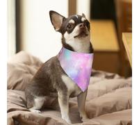 Marbled Galaxy Pink Purple,Dog Bandanas Cotton Pet Scarf Adjustable Bibs for Pet,L