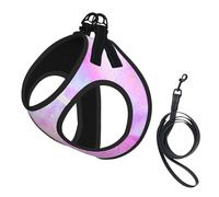 Marbled Galaxy Pink Purple,Pet Harness,Adjustable Reflective Dog Harness,Pet Leash Vest,L