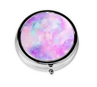 Marbled Galaxy Pink PurpleMeta Pill Box 3 Compartment Medicine Case,Portable Organizer