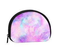 Marbled Galaxy Pink PurpleSmall Makeup Sanitary Napkin Storage Bag,Women's Cosmetic Coin Purse