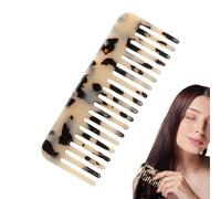 Marbled Hair Comb - Anti-Static Wide Tooth Tortoise Shell - Handmade Polished Cut Comfortable Hair Styling | Compact Travel Comb for the