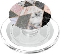 Marbled look Black White Gray Rose pink Geometric design PopSockets PopGrip for MagSafe