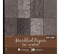 Marbled Paper for Crafts: Grey Monochrome Marble Paper for Junk Journals, Scrapbooking, Mixed Media * 8 Double-Sided Designs - 2 Sheets (4 Pages) / Design * 8.5x8.5