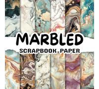 Marbled Scrapbook Paper: Double Sided 8.5"x 8.5" Decorative Craft Paper for Card Making, Decoupage, Origami, and Various Crafting Projects