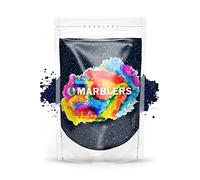 MARBLERS Black Mica Powder [Blue Black Pearl] 3oz (85g) | Cosmetic Grade | Epoxy Resin Pigment | Dye | Non-Toxic, Vegan, Cruelty-Free | Lip Gloss, Nails, Body Butter | Bath Bomb, Candle & Soap Making